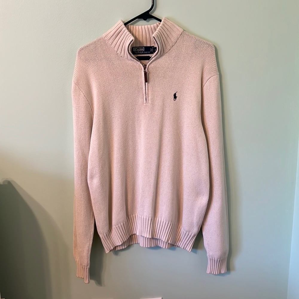 Polo by Ralph Lauren Cream Quarter Zip | Size L